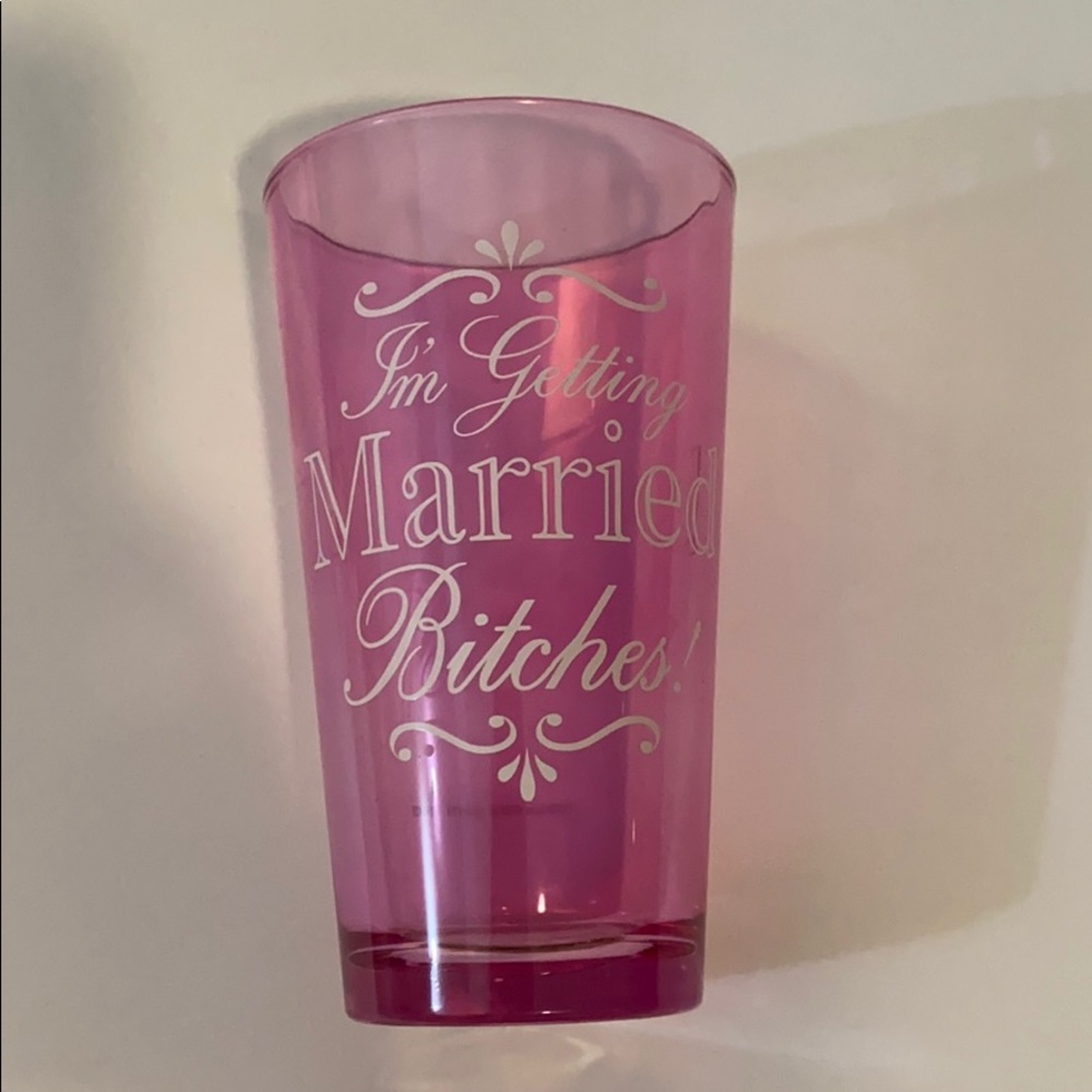 Pink glass cup